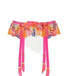 Agent Provocateur Zuri Pink Brights Multi Suspender AP2 Small nwot